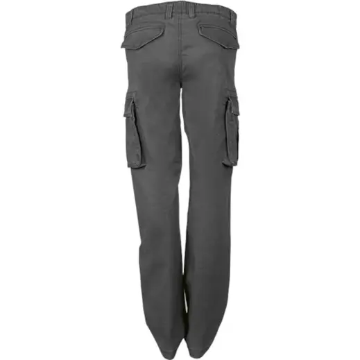 Ladies Heritage Slim Fit Cargo Trousers Charcoal Back